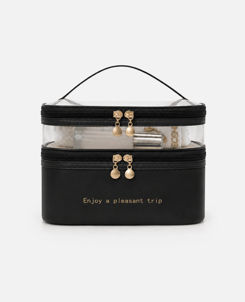Trousse De Toilette Double Compartiment Transparent