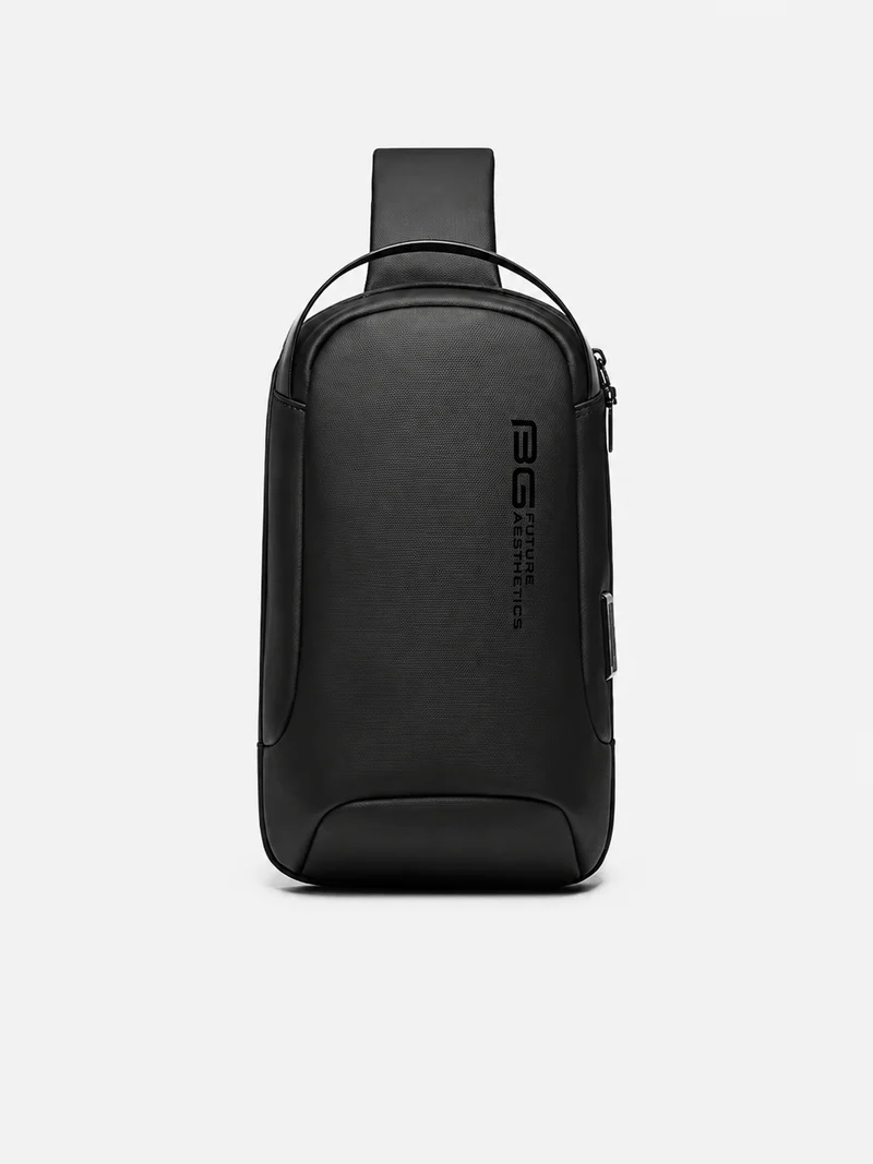 Sac bandoulière sling noir en tissu Oxford résistant à l'eau