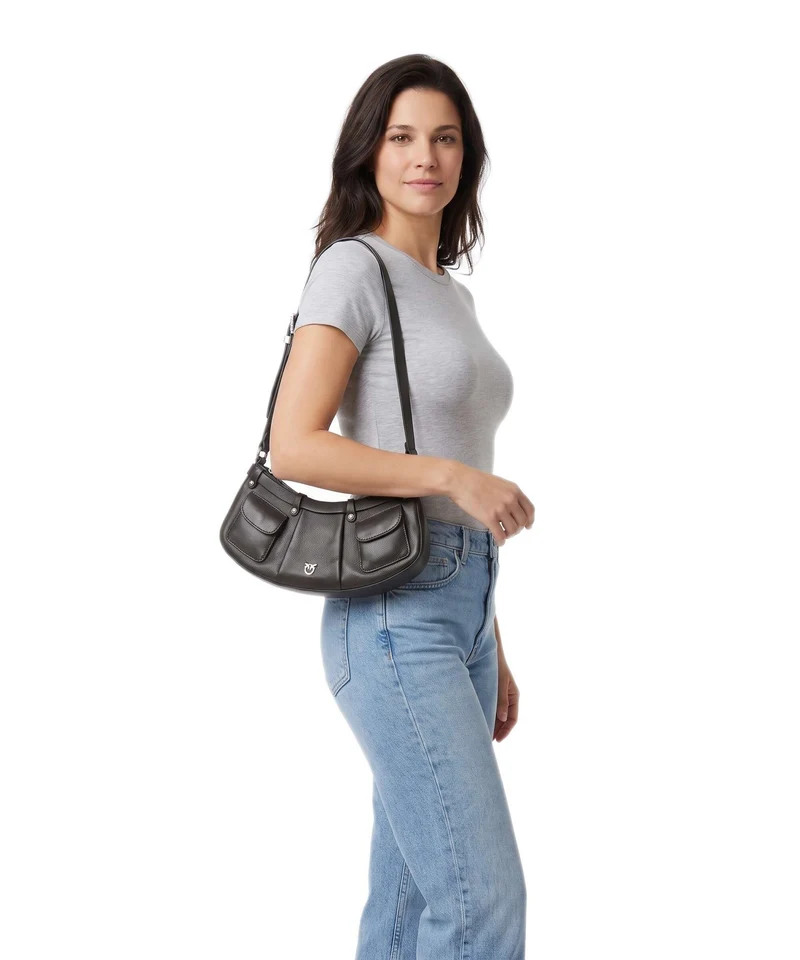 Pinko Pocket Mini Sac porté épaule marrone marasca/mix gold
