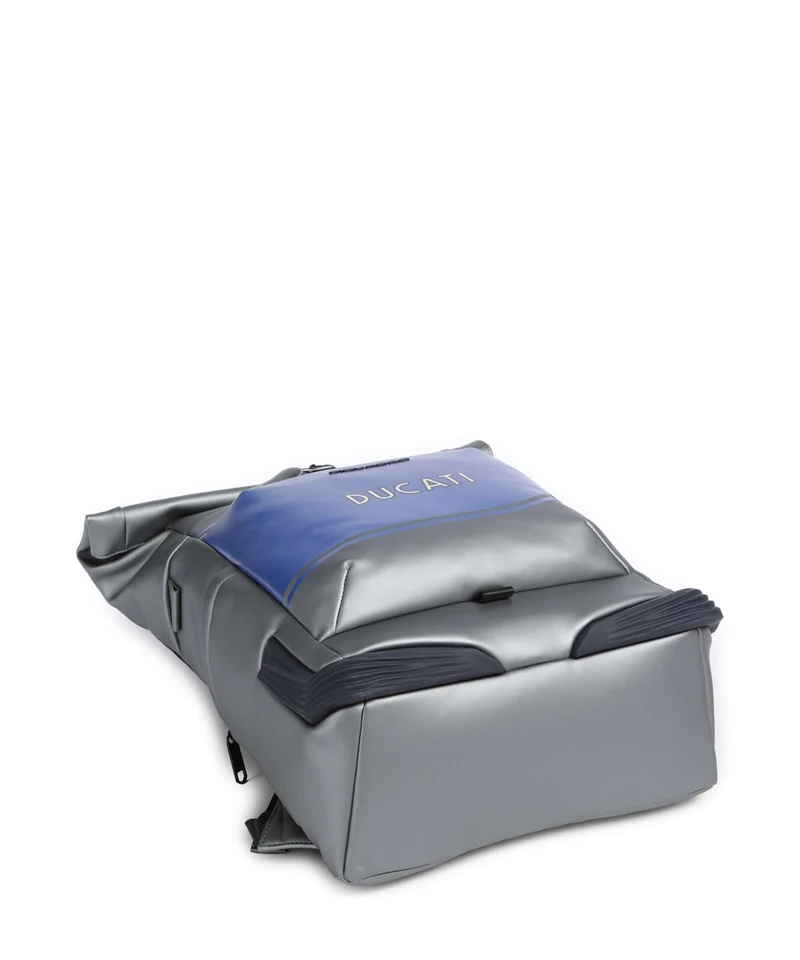 Piquadro Ducati C2OWD Sac à dos roll-top silver/blue