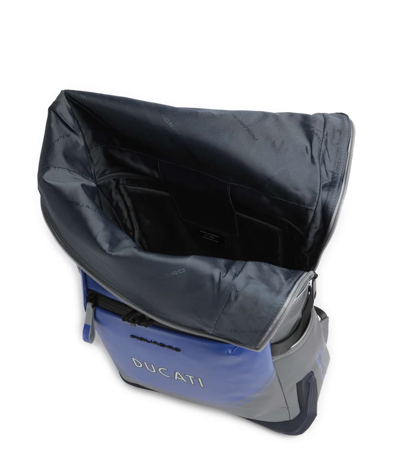 Piquadro Ducati C2OWD Sac à dos roll-top silver/blue