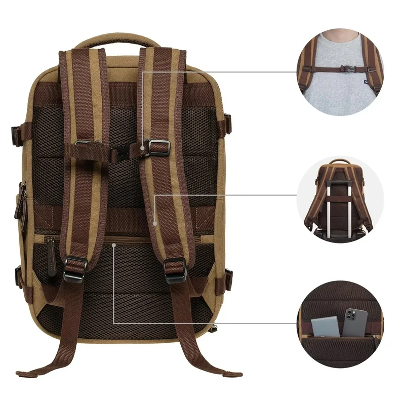 Sac à Dos Cabine Vintage | Toile Résistante Multi-Compartiments