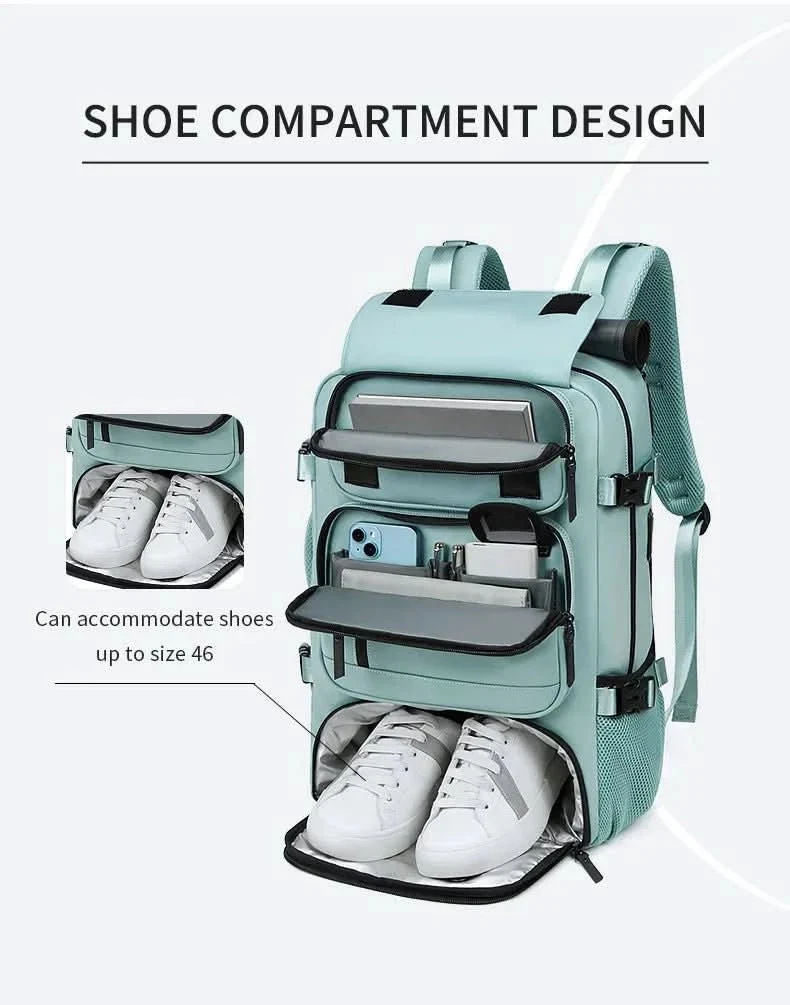 Sac à Dos de Voyage Imperméable | Compartiment Chaussures et Port Usb