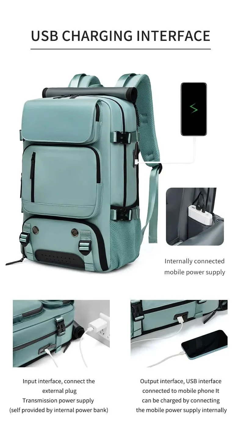 Sac à Dos de Voyage Imperméable | Compartiment Chaussures et Port Usb