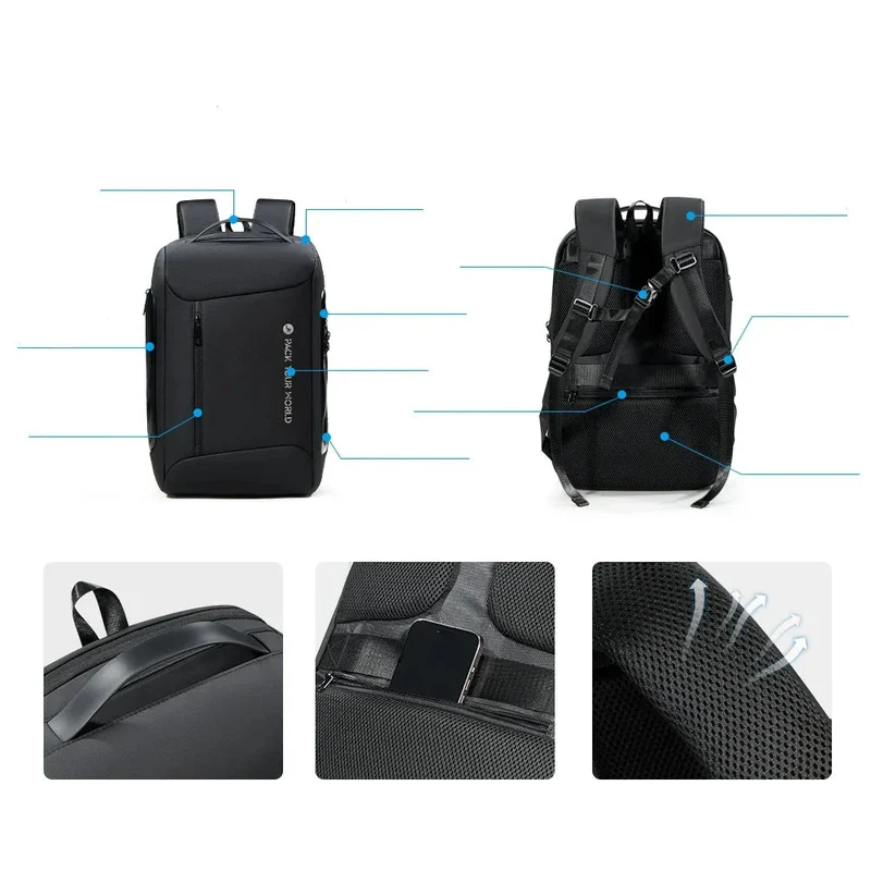 Sac à Dos de Voyage Antivol | Polyester Imperméable et Serrure Tsa