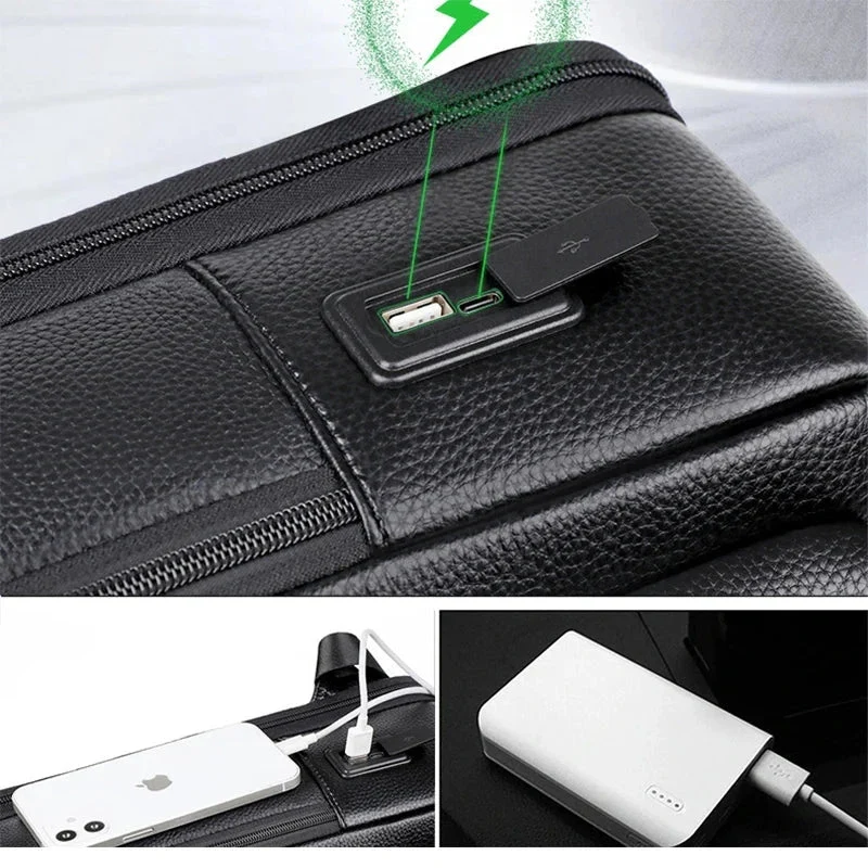 Sac à Dos Cuir Homme | Port Usb Intégré