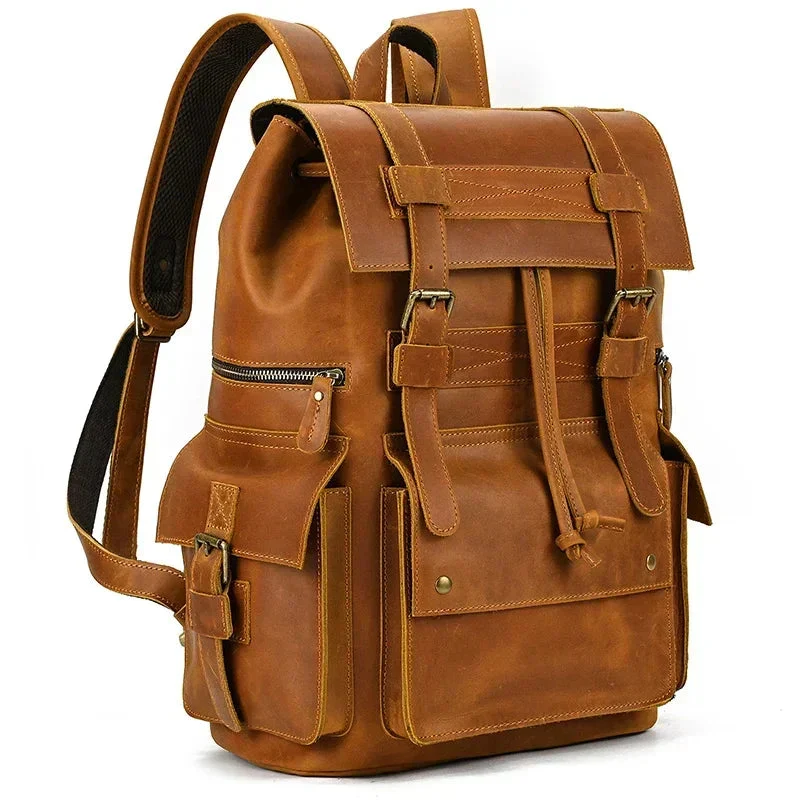 Sac à Dos Cuir Homme Vintage | Cuir Pleine Fleur Spacieux