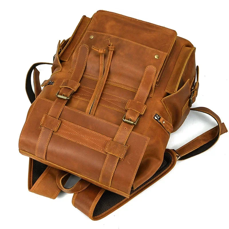 Sac à Dos Cuir Homme Vintage | Cuir Pleine Fleur Spacieux