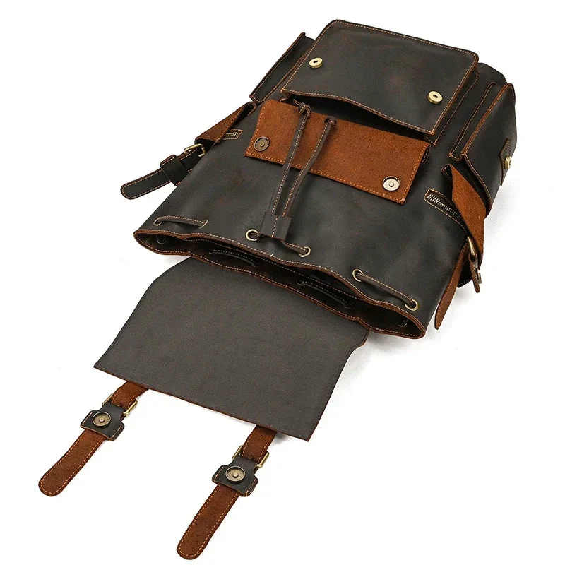 Sac à Dos Cuir Homme Vintage | Cuir Pleine Fleur Spacieux