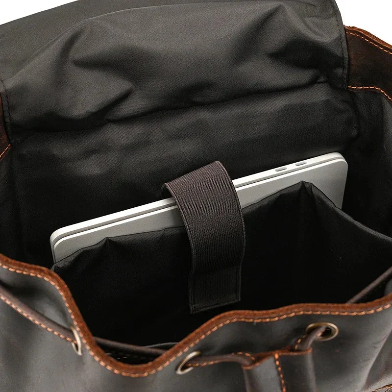 Sac à Dos Cuir Homme Vintage | Cuir Pleine Fleur Spacieux