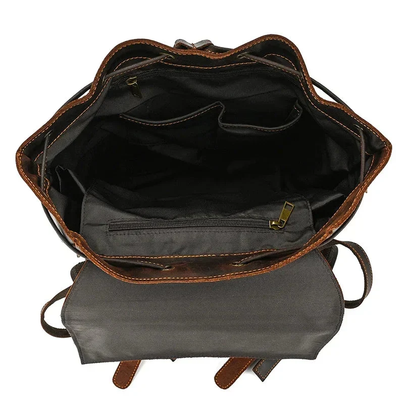 Sac à Dos Cuir Homme Vintage | Cuir Pleine Fleur Spacieux