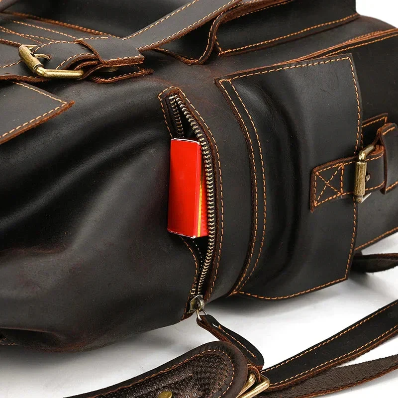 Sac à Dos Cuir Homme Vintage | Cuir Pleine Fleur Spacieux