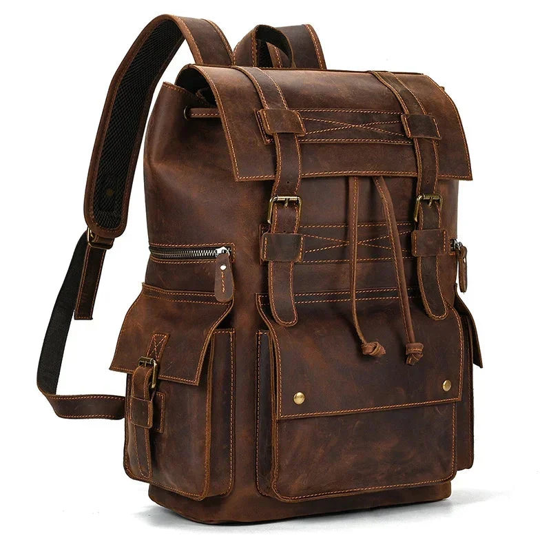 Sac à Dos Cuir Homme Vintage | Cuir Pleine Fleur Spacieux