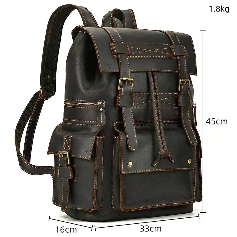 Sac à Dos Cuir Homme Vintage | Cuir Pleine Fleur Spacieux