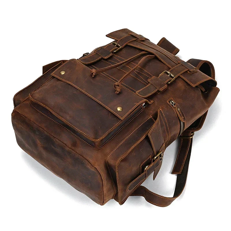 Sac à Dos Cuir Homme Vintage | Cuir Pleine Fleur Spacieux