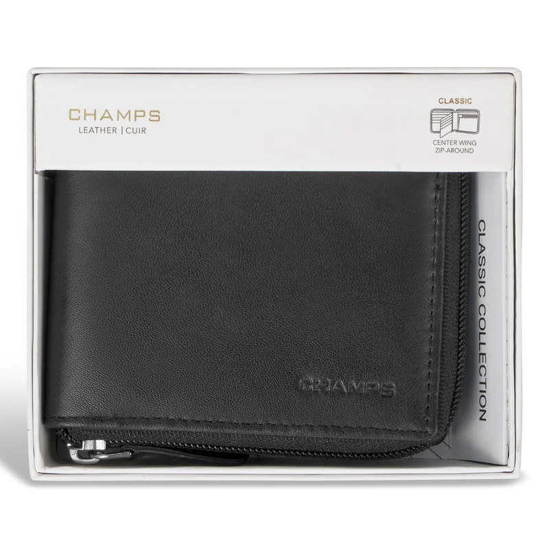 Classic / Leather Zip-Around Wallet *Drop Ship*