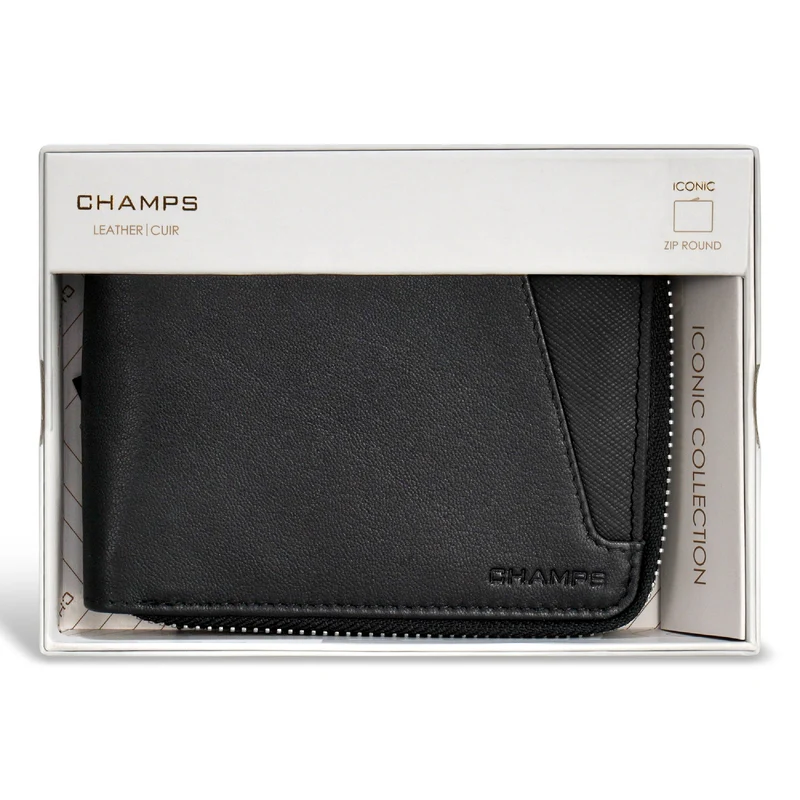 Iconic / Leather Zip Around Wallet *Drop Ship*