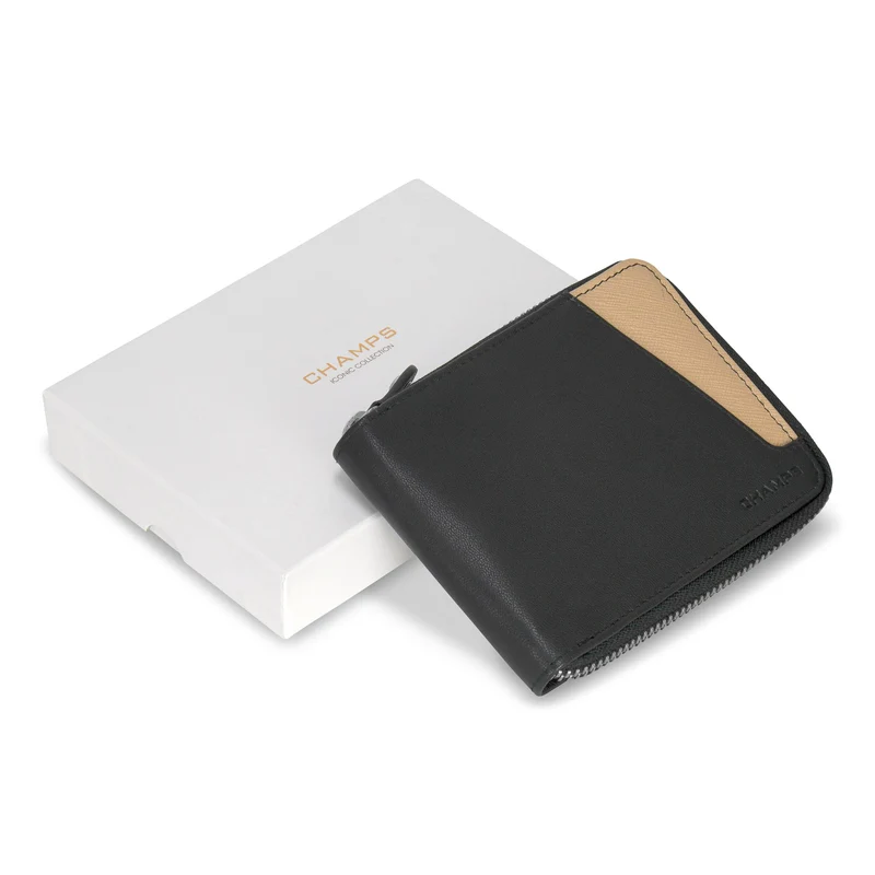 Iconic / Leather Zip Around Wallet *Drop Ship*