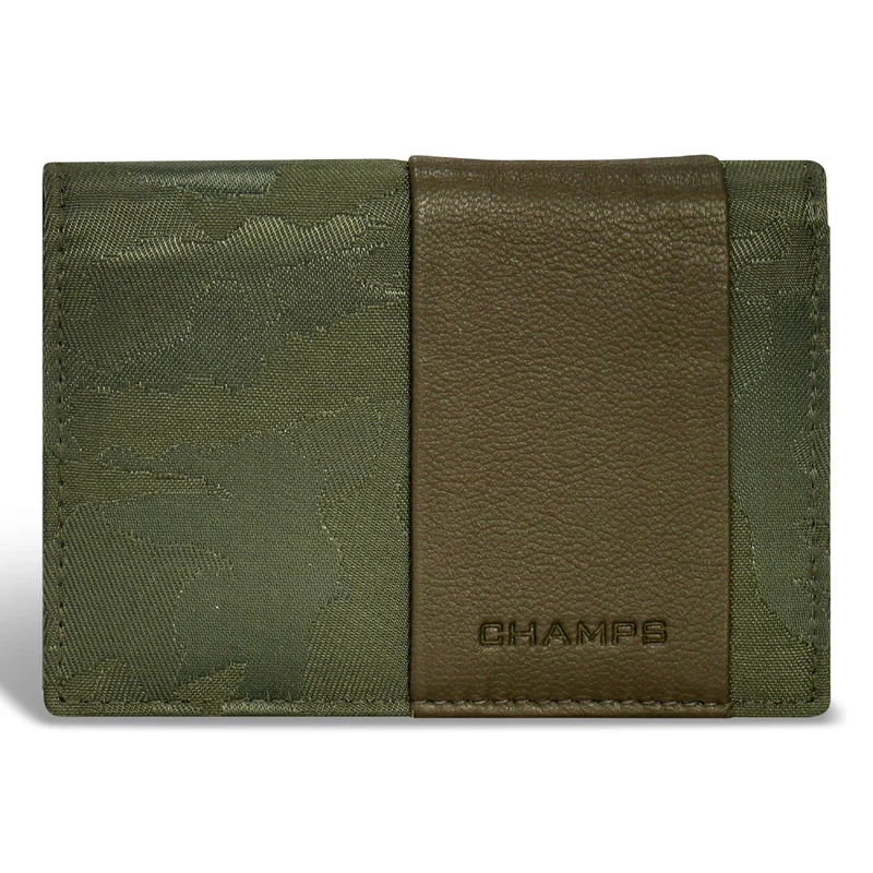 Camo / Leather Cardholder *Drop Ship*