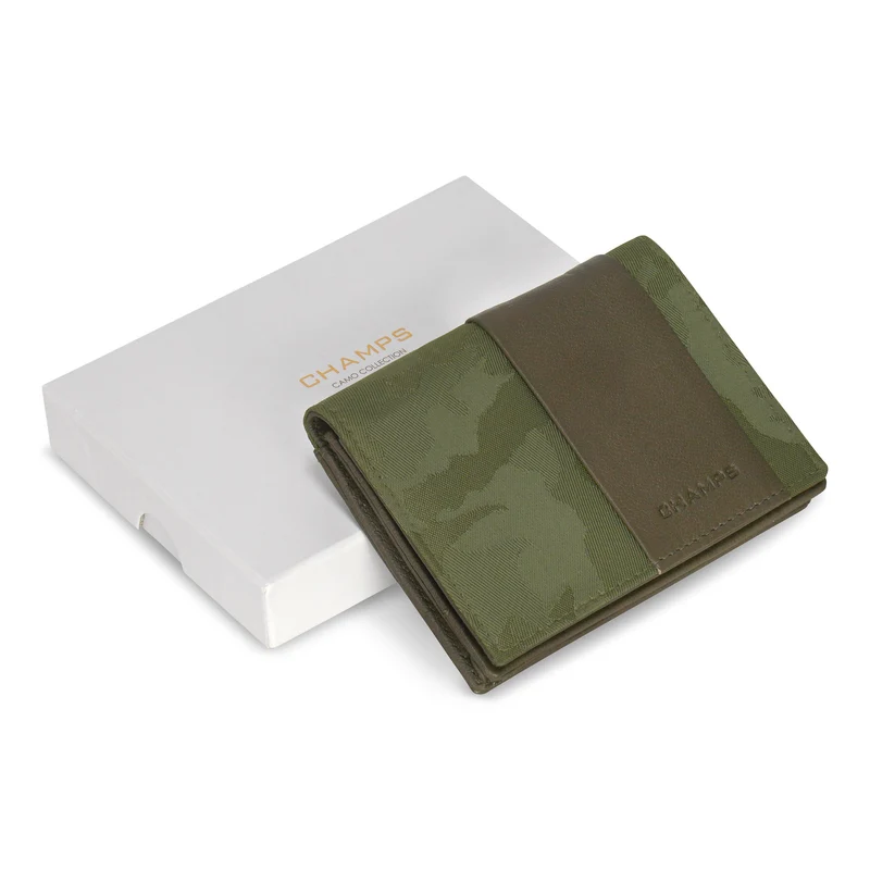 Camo / Leather Cardholder *Drop Ship*