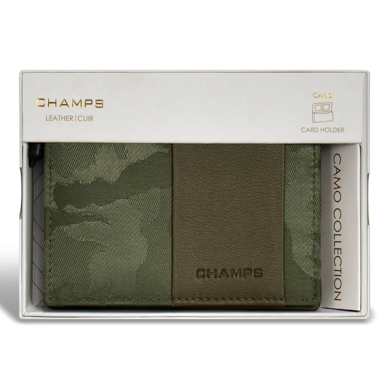 Camo / Leather Cardholder *Drop Ship*