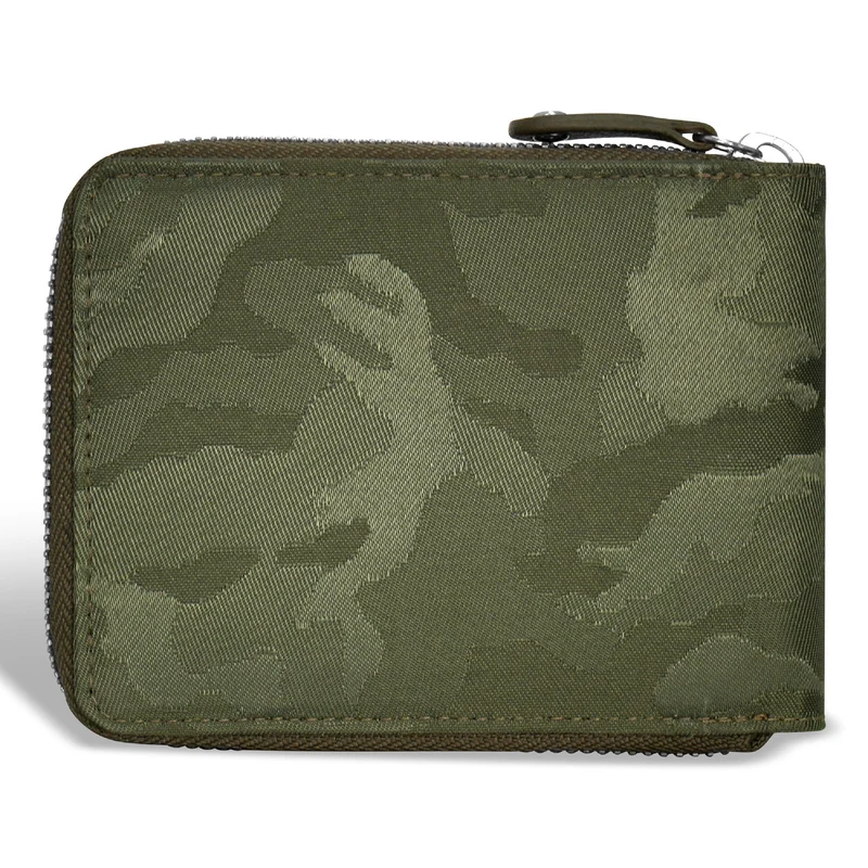 Camo / Leather Zip Around Wallet *Drop Ship*