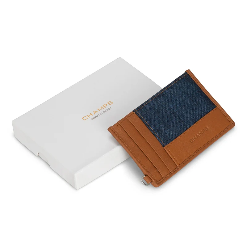 Denim / Leather Slim Cardholder *Drop Ship*