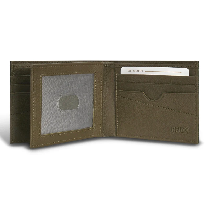 Camo / Leather Center Wing Wallet *Drop Ship*