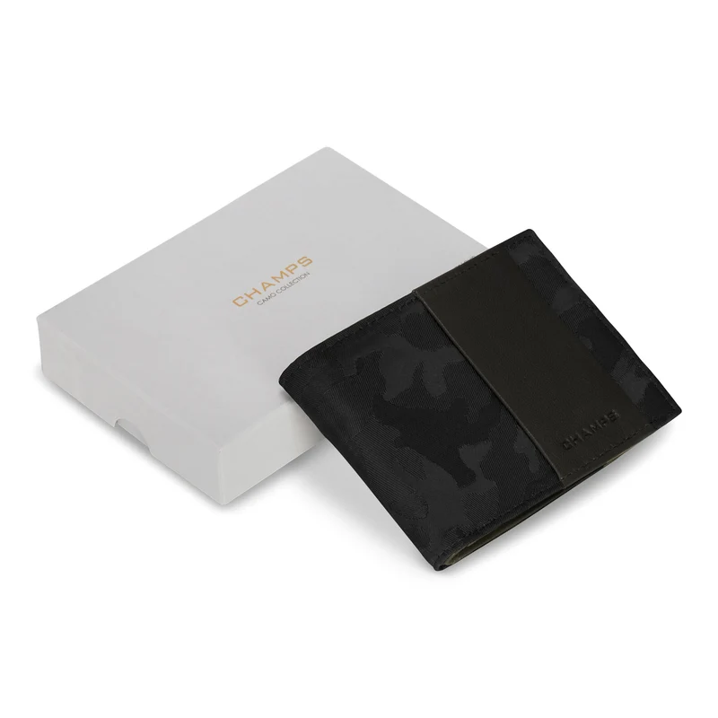 Camo / Leather Top Wing Wallet *Drop Ship*