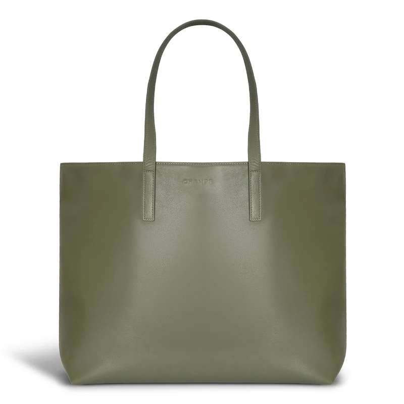 Onyx / Leather Open Tote *Drop Ship*