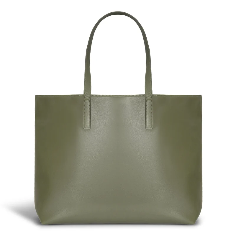 Onyx / Leather Open Tote *Drop Ship*