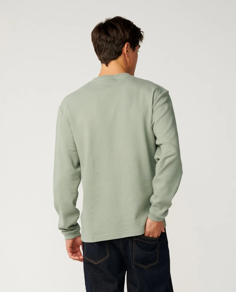 Premium Surf Waffle Long Sleeve Loose Tee