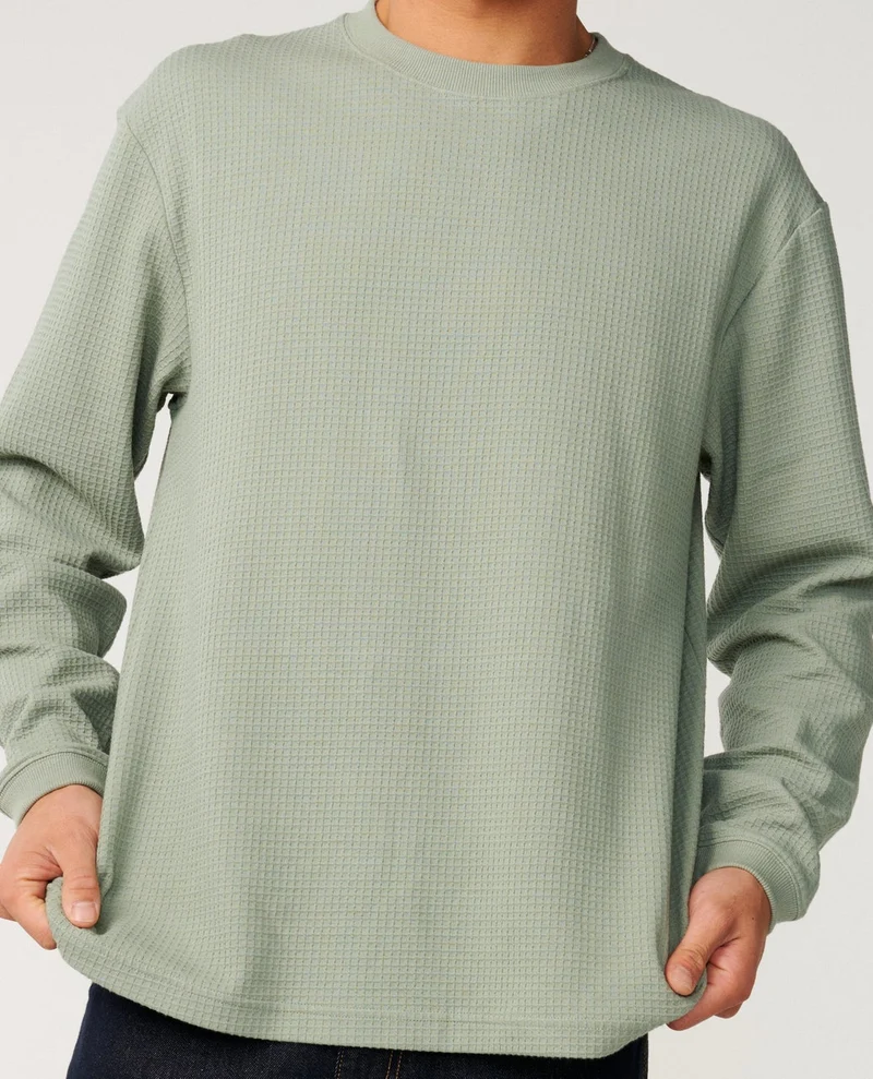 Premium Surf Waffle Long Sleeve Loose Tee