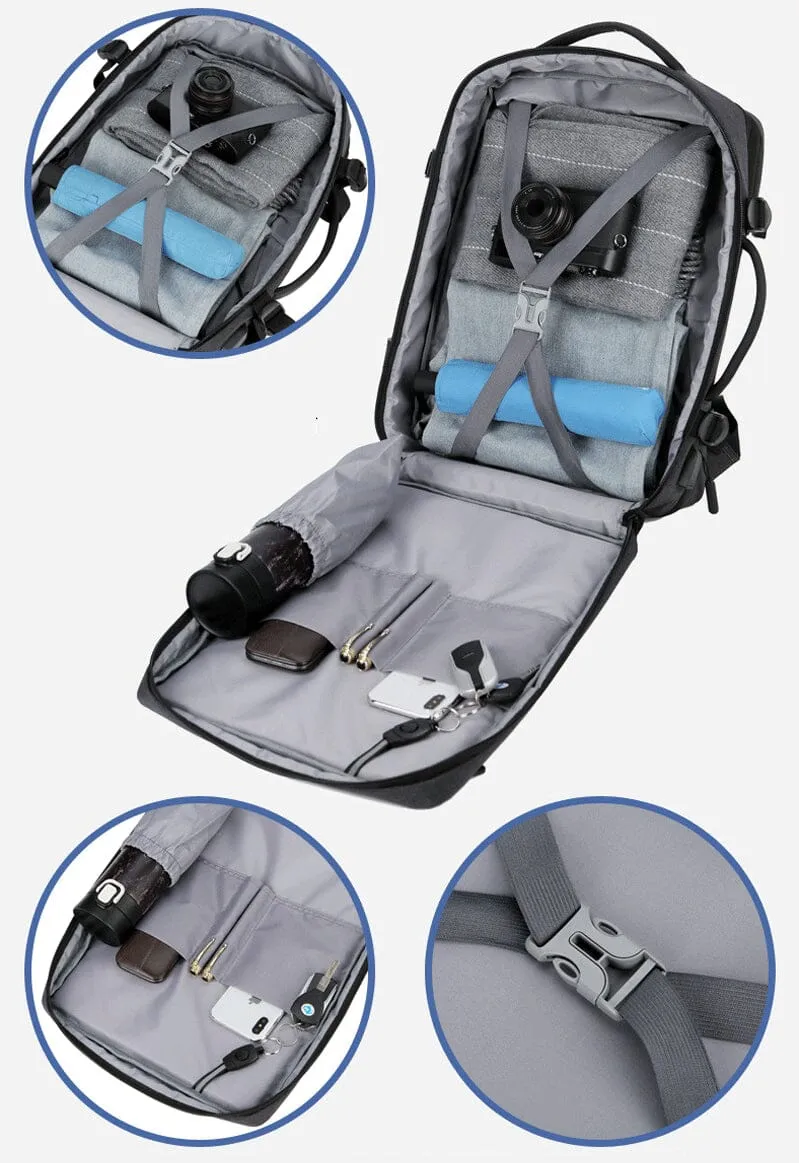 Sac à Dos Cabine Avion | Extensible avec Port Usb