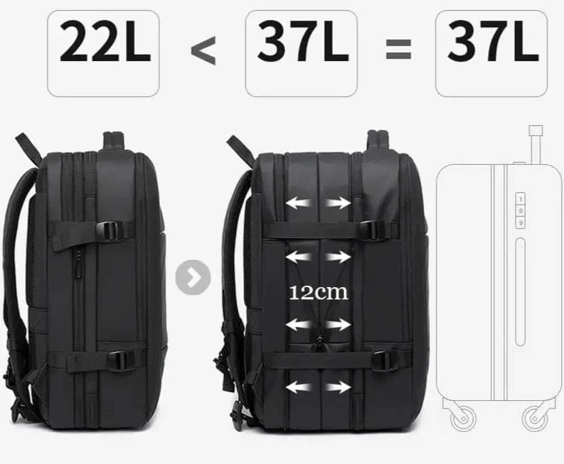 Sac à Dos Cabine Avion Extensible | Port Usb et Multiples Compartiments