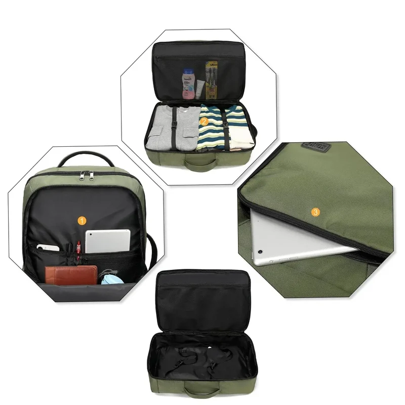Sac à Dos Cabine Avion 55x35x20 | Compartiments Multiples Organisés