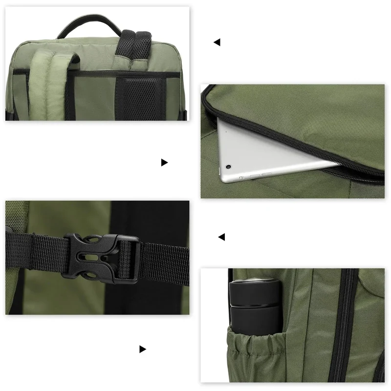 Sac à Dos Cabine Avion 55x35x20 | Compartiments Multiples Organisés
