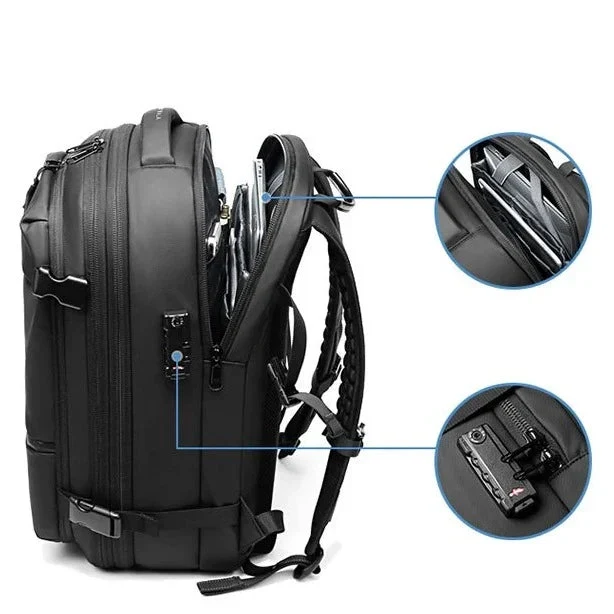 Sac à Dos Antivol Voyage | Compartiment Compression Vêtements