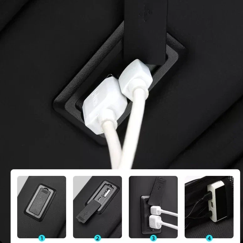 Sac à Dos Antivol Usb | Poche Dos Sécurisée