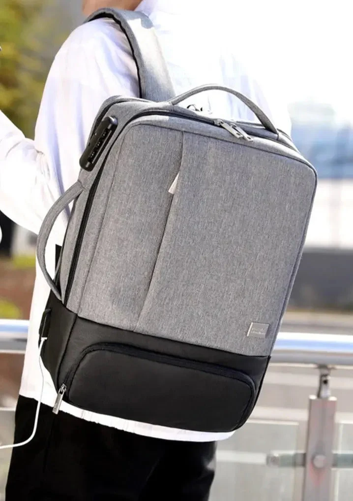 Sac à Dos Antivol Ordinateur | Port Usb et Compartiment Chaussures