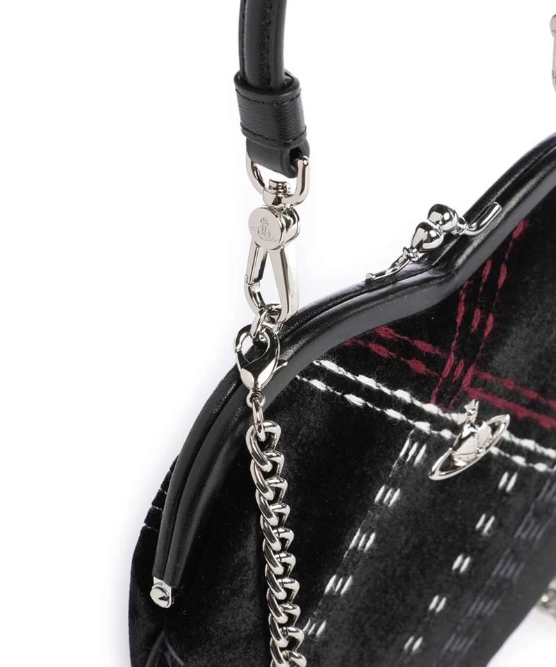Vivienne Westwood Belle Heart Frame Velvet Check Sac à main black/multicolor