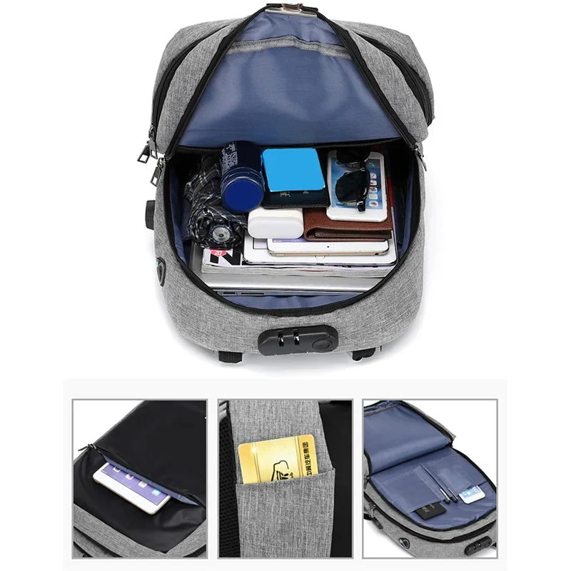 Sac à Dos Antivol Ordinateur | Code Intégré et Port Usb