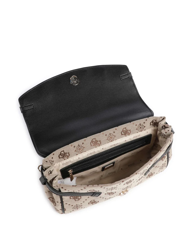 Guess Dorothy Sac porté épaule latte logo/black