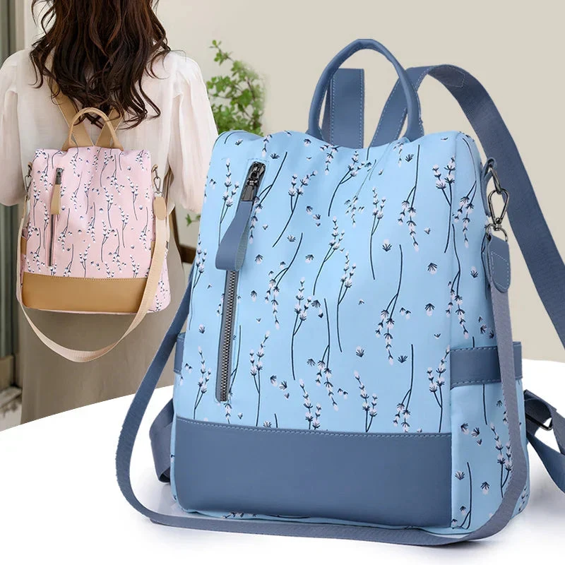 Sac à Dos Antivol Femme | Motif Fleuri Sécurisé