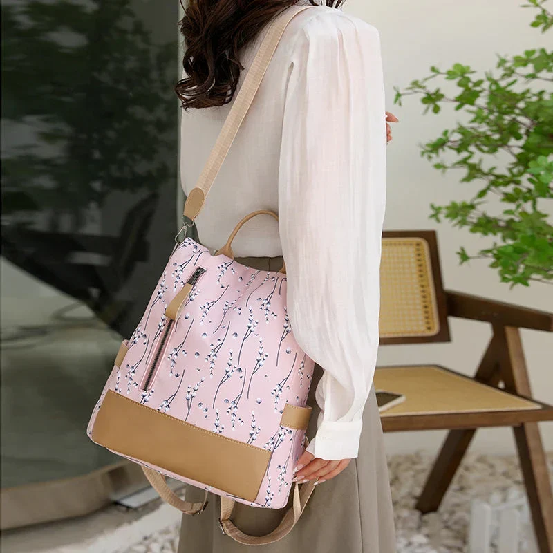 Sac à Dos Antivol Femme | Motif Fleuri Sécurisé