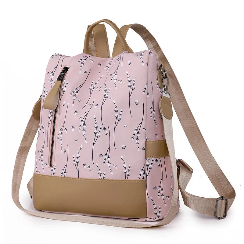 Sac à Dos Antivol Femme | Motif Fleuri Sécurisé