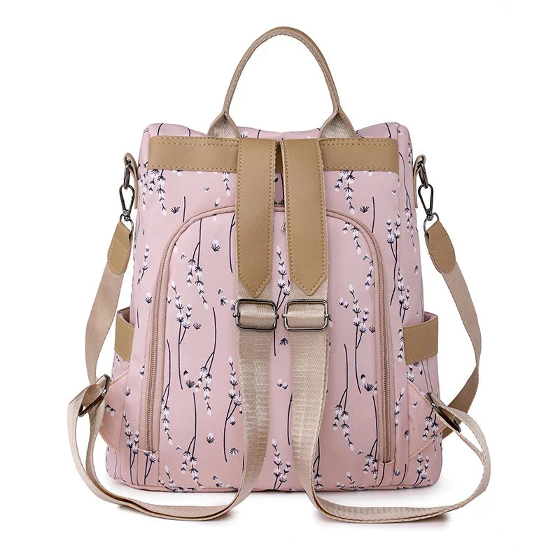Sac à Dos Antivol Femme | Motif Fleuri Sécurisé