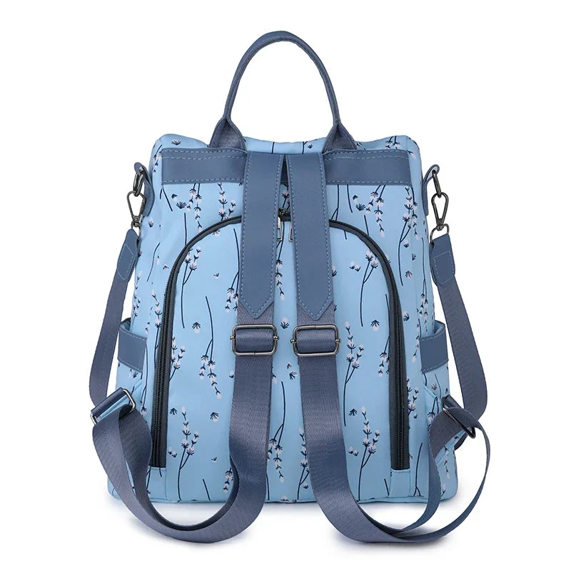 Sac à Dos Antivol Femme | Motif Fleuri Sécurisé