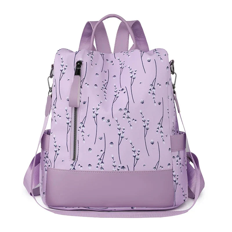 Sac à Dos Antivol Femme | Motif Fleuri Sécurisé