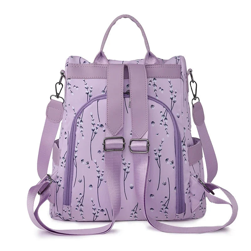 Sac à Dos Antivol Femme | Motif Fleuri Sécurisé